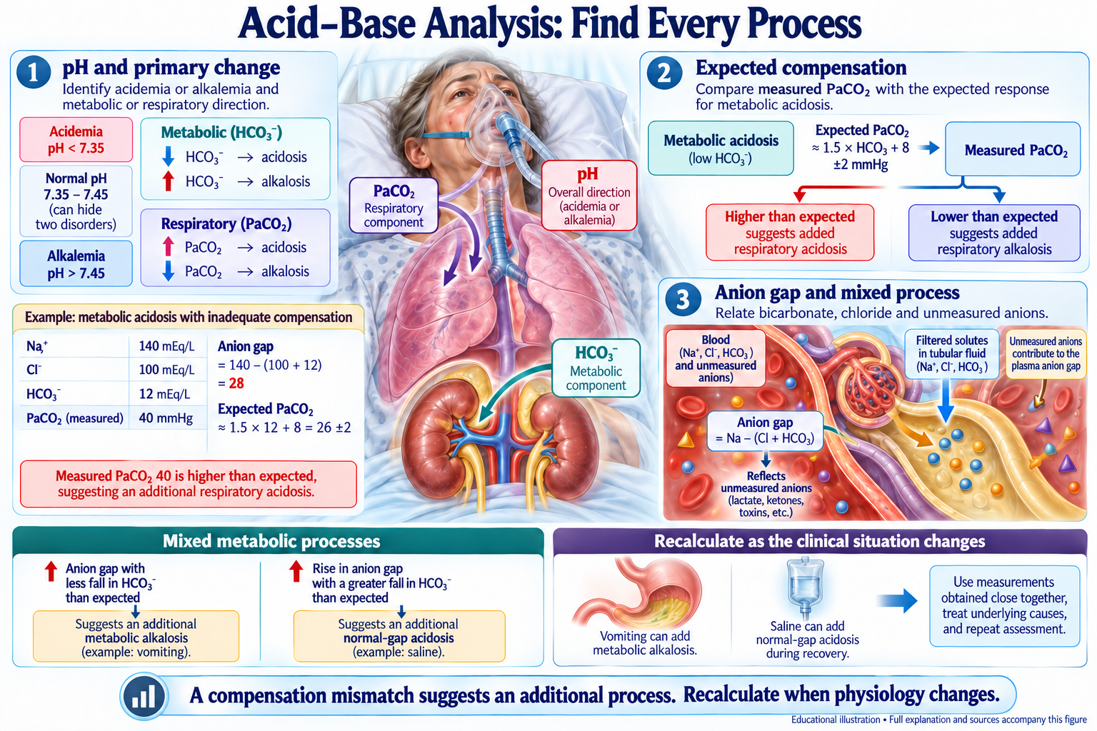 Acid–Base Analysis: Find Every Process visual summary. Open for the full image and text version.