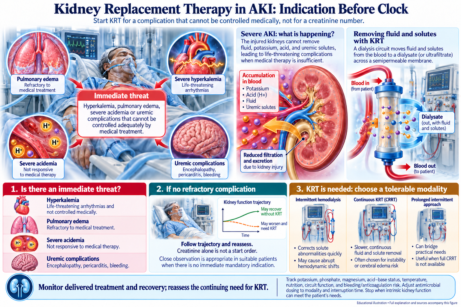 Kidney Replacement Therapy in AKI: Indication Before Clock visual summary