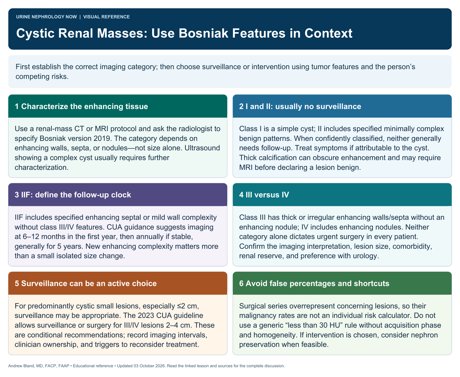 Cystic Renal Masses: Use Bosniak Features in Context. Full text follows below.