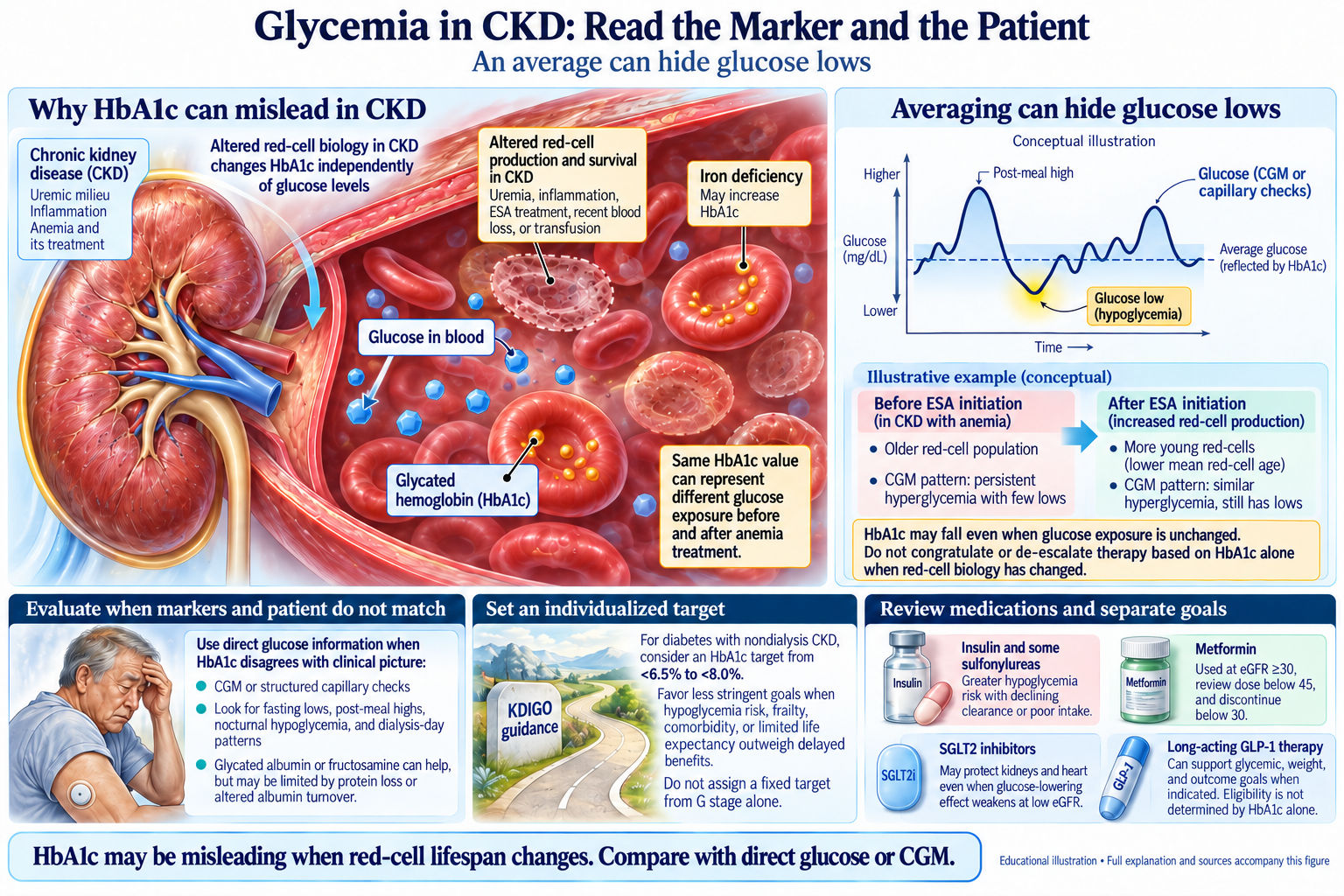 Glycemia in CKD: Read the Marker and the Patient visual summary