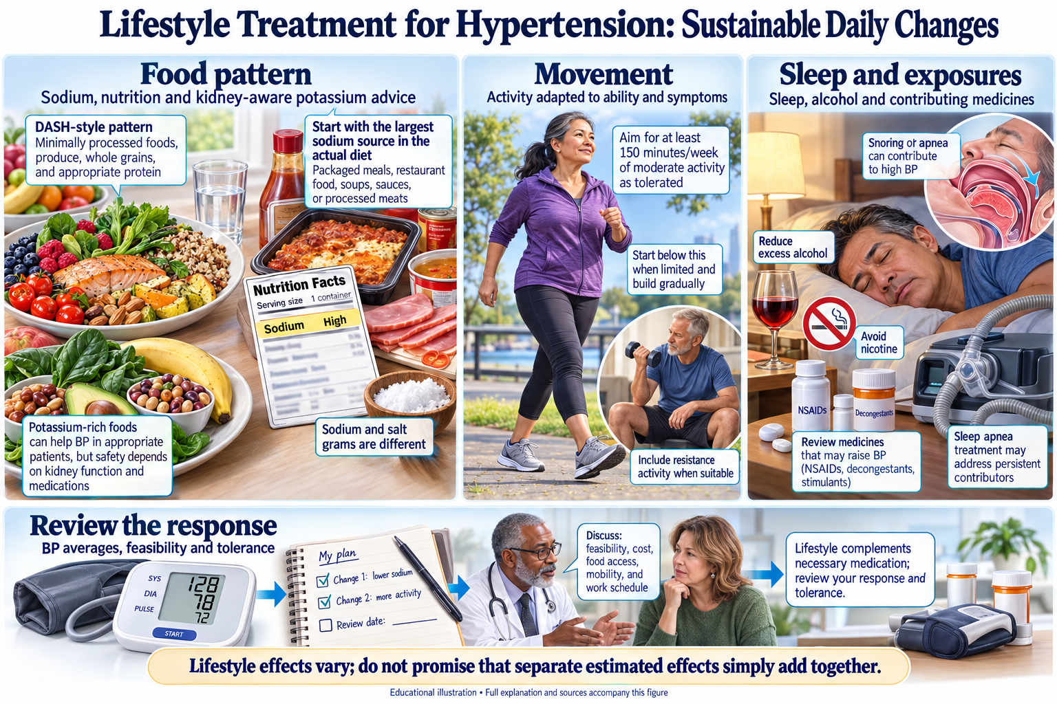 Lifestyle Treatment for Hypertension: Sustainable Daily Changes visual summary
