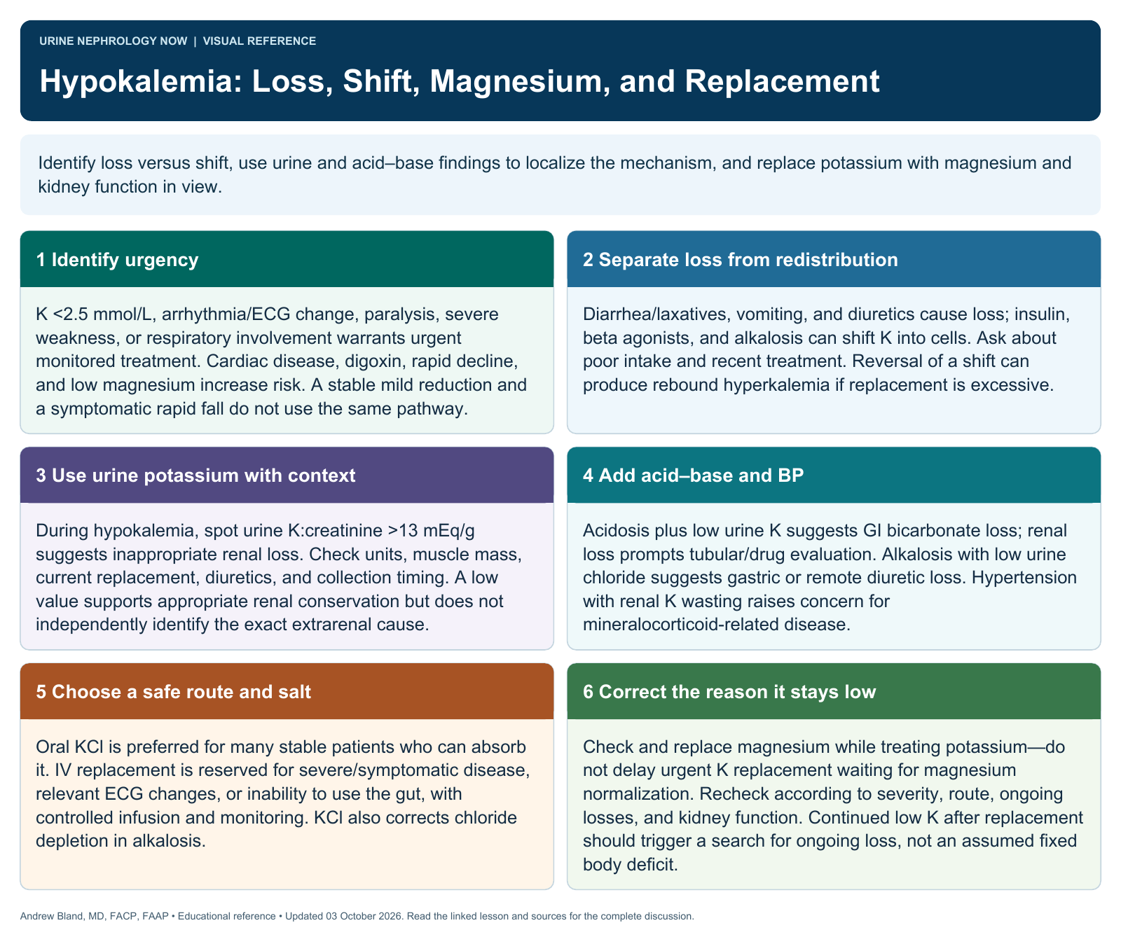 Hypokalemia: Loss, Shift, Magnesium, and Replacement. Full text follows below.