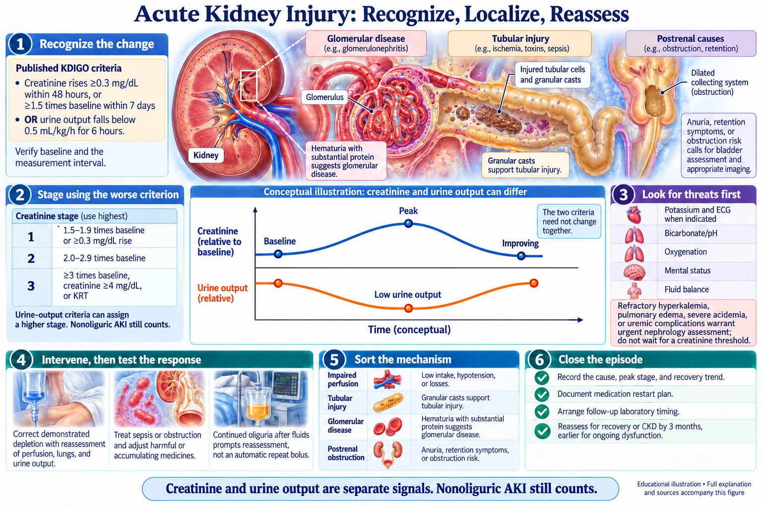 Severe AKI: Stabilize, Identify, Reassess visual summary