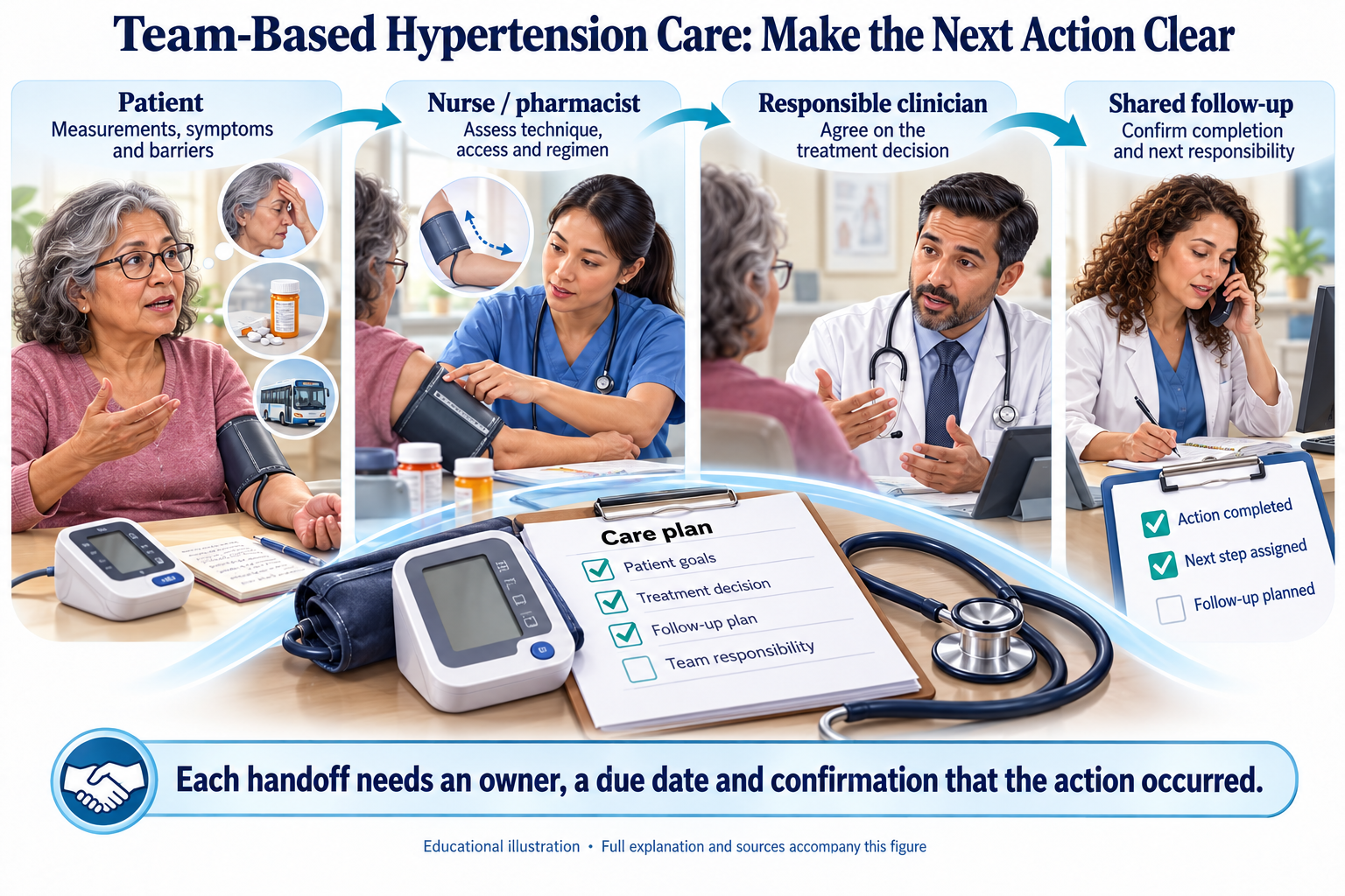 Team-Based Hypertension Care: Make the Next Action Clear visual summary