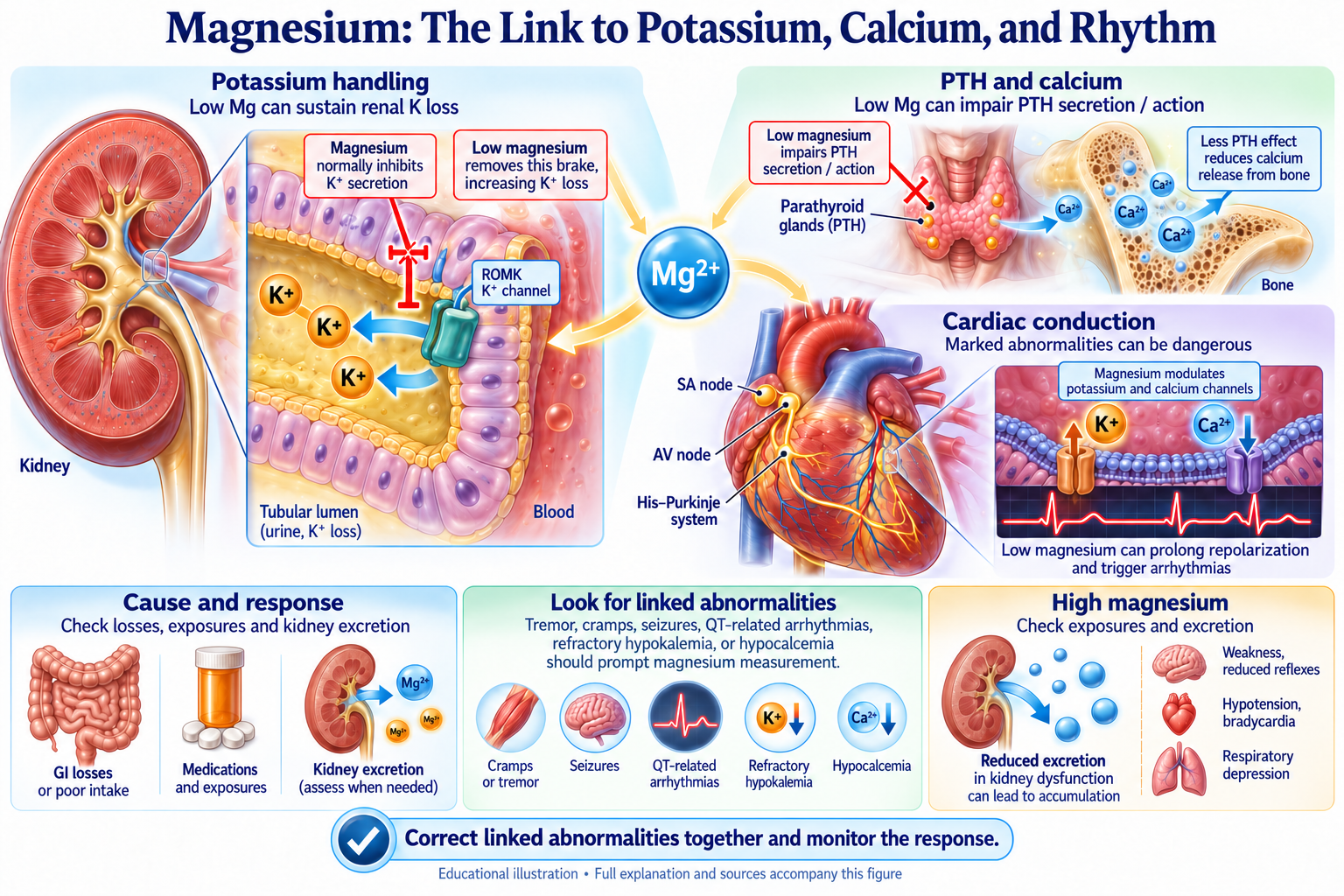 Magnesium: The Link to Potassium, Calcium, and Rhythm visual summary