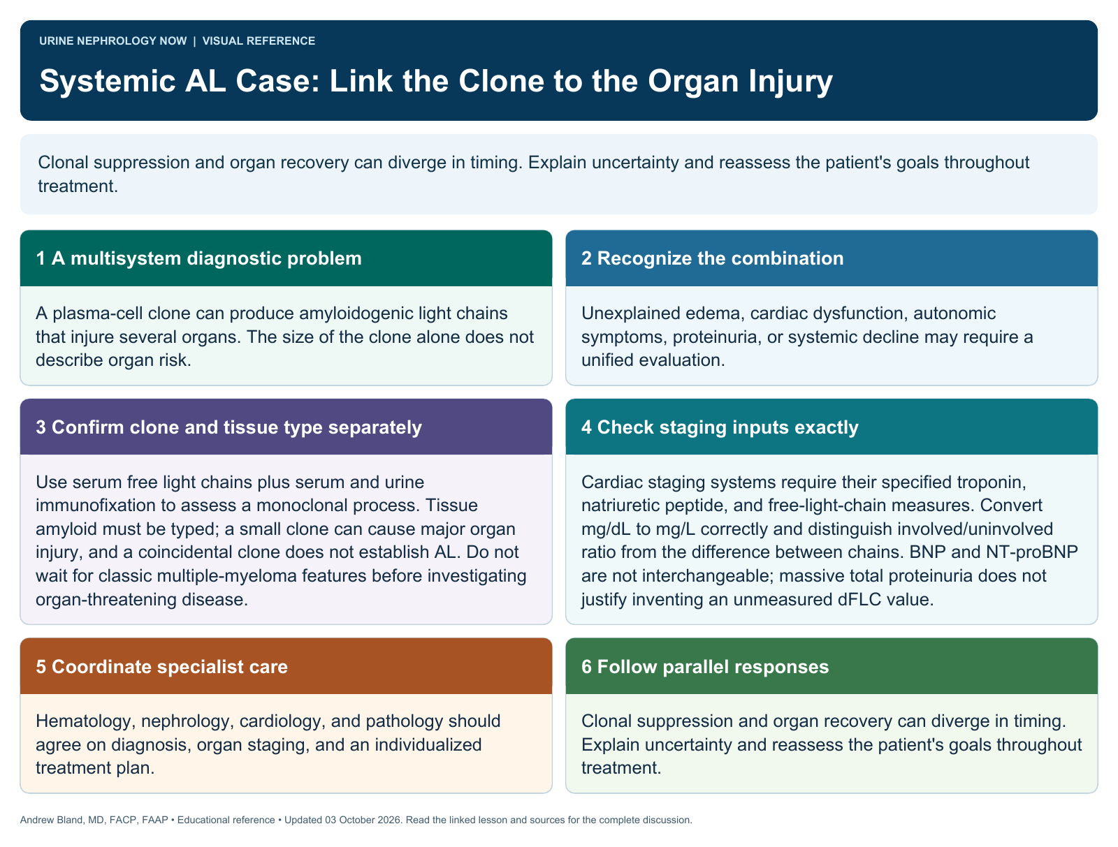 Systemic AL Case: Link the Clone to the Organ Injury. Full text follows below.