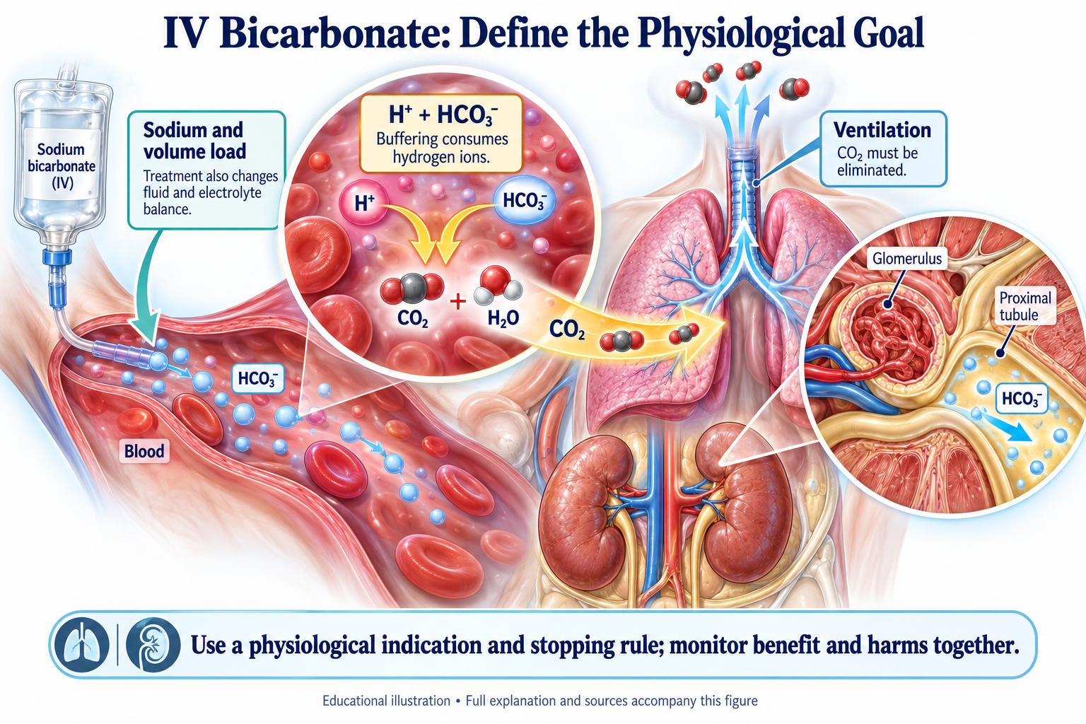 IV Bicarbonate: Define the Physiological Goal visual summary