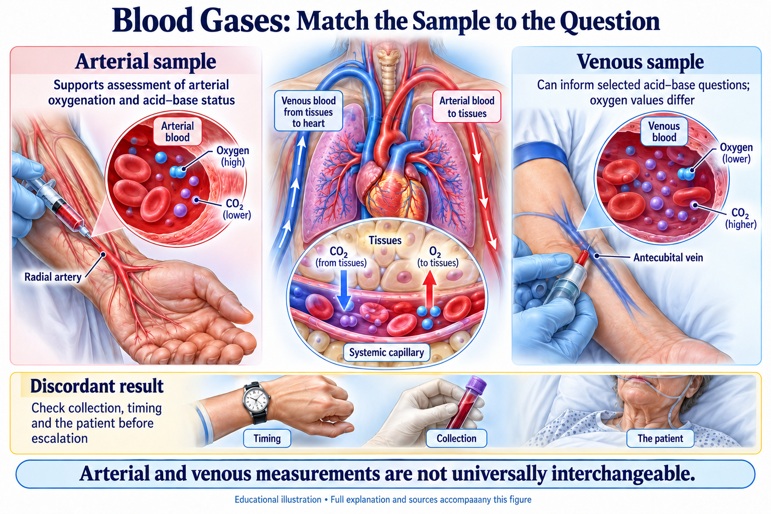 Blood Gases: Match the Sample to the Question visual summary