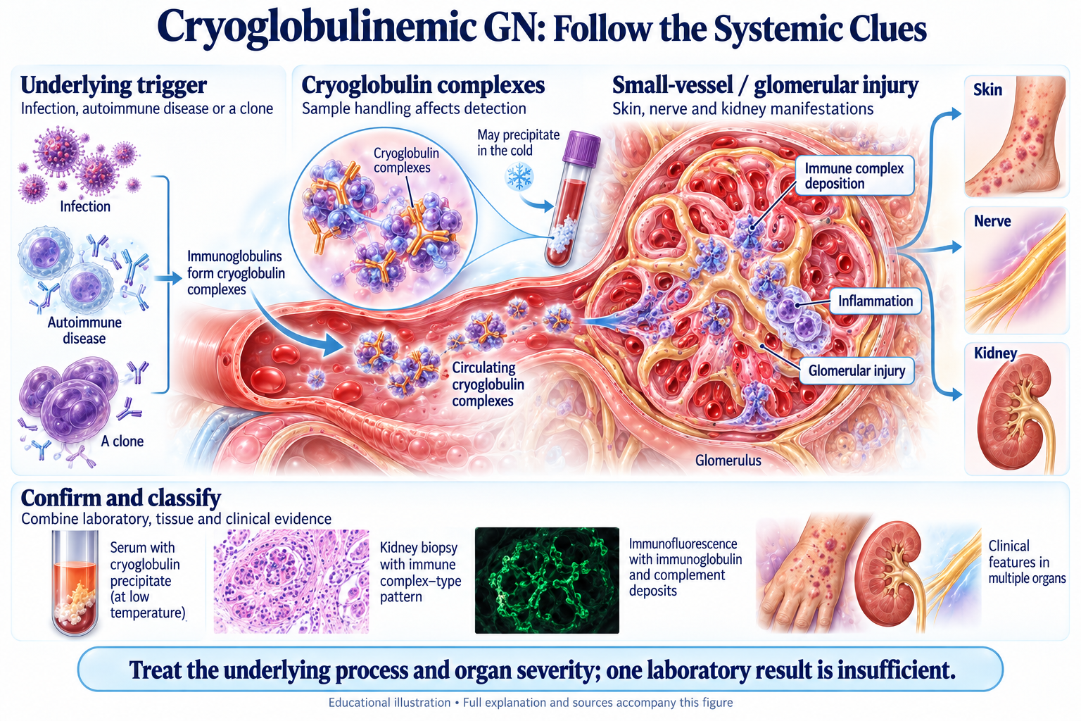 Cryoglobulinemic GN: Follow the Systemic Clues visual summary