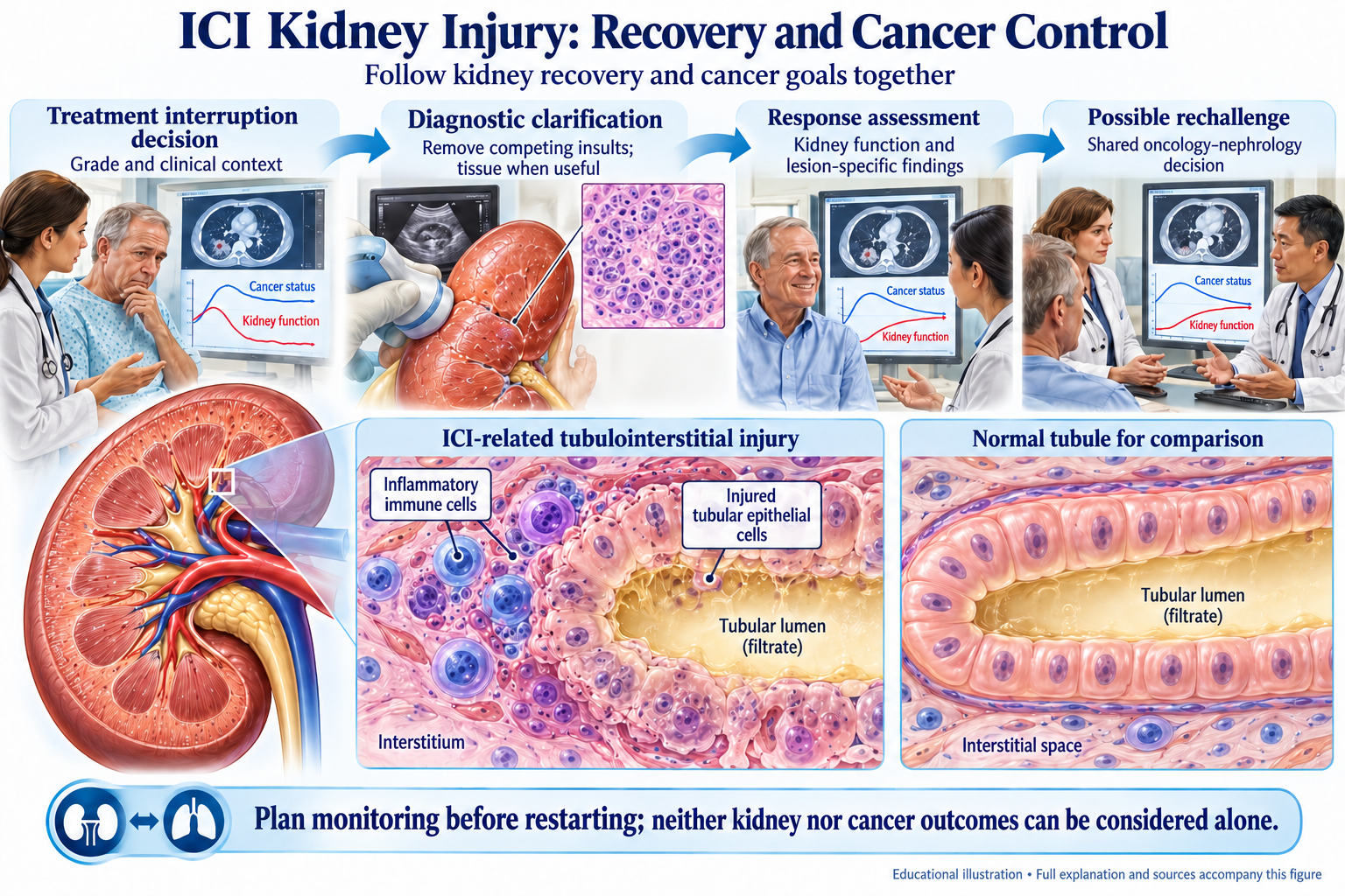 ICI Kidney Injury: Recovery and Cancer Control visual summary