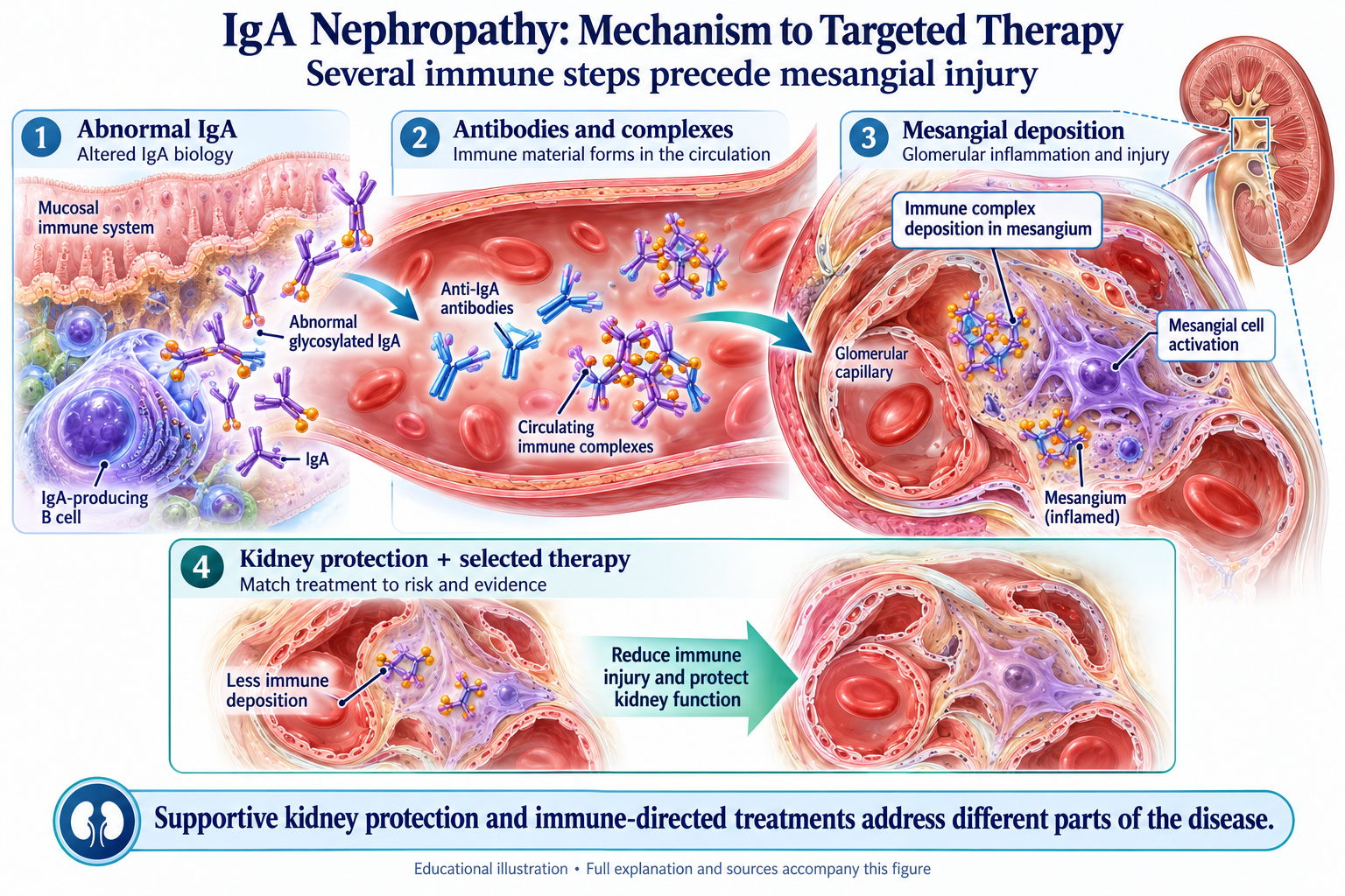 IgA Nephropathy: Mechanism to Targeted Therapy visual summary