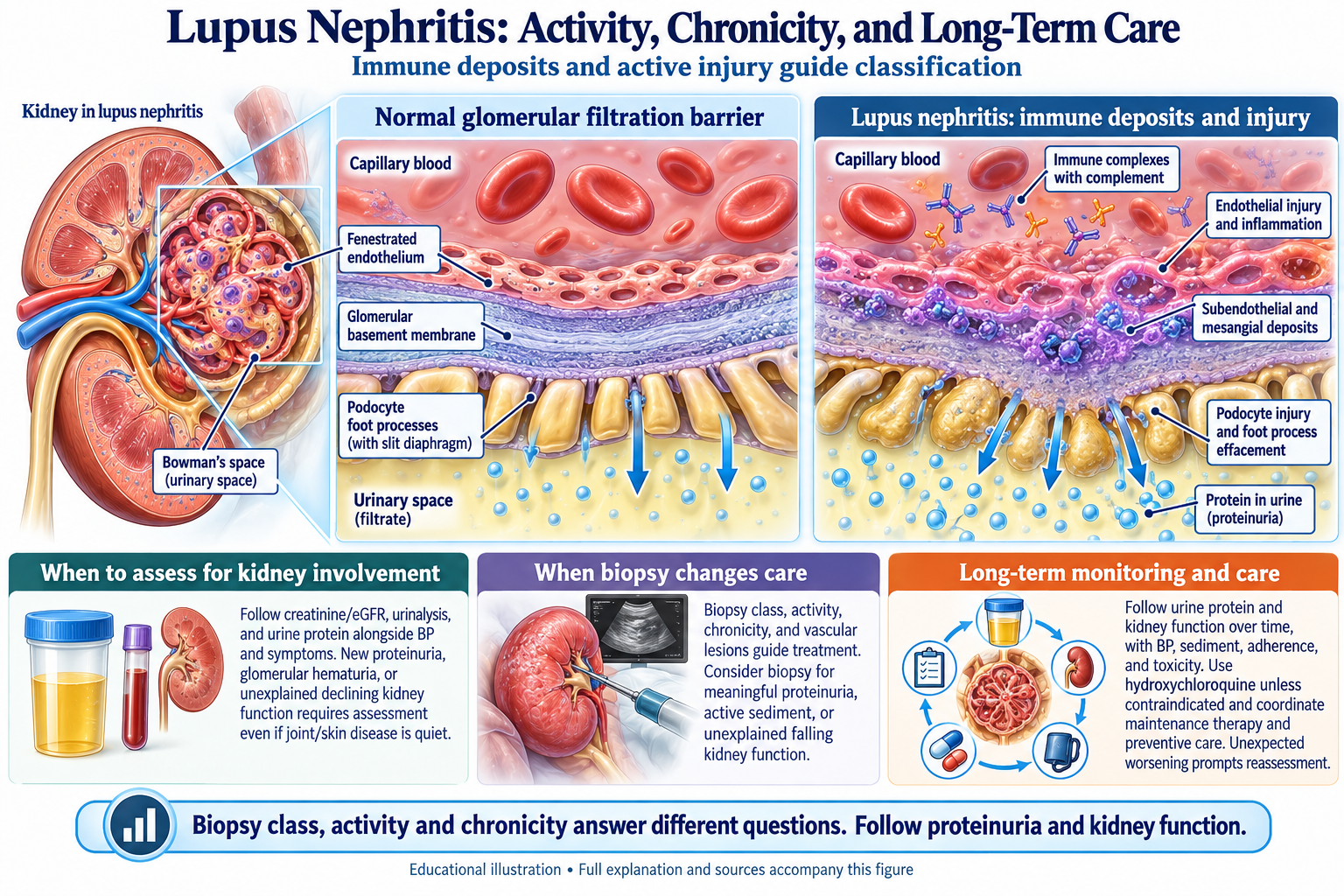 Lupus Nephritis: Histology, Activity, and Chronicity visual summary