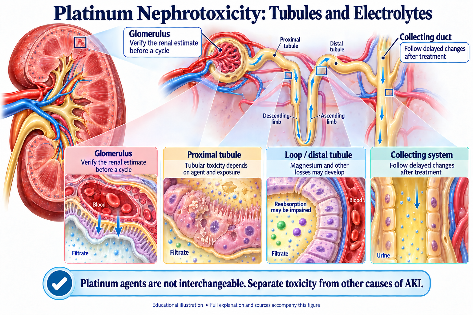 Platinum Nephrotoxicity: Tubules and Electrolytes visual summary