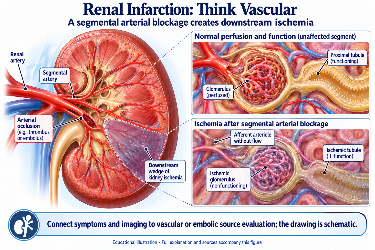 Renal Infarction: Think Vascular visual summary