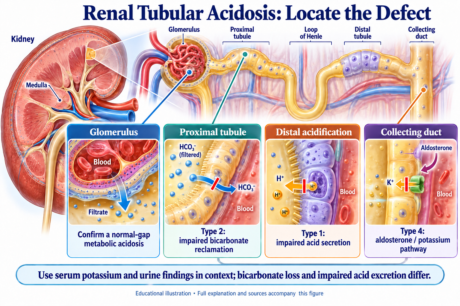 Renal Tubular Acidosis: Locate the Defect visual summary