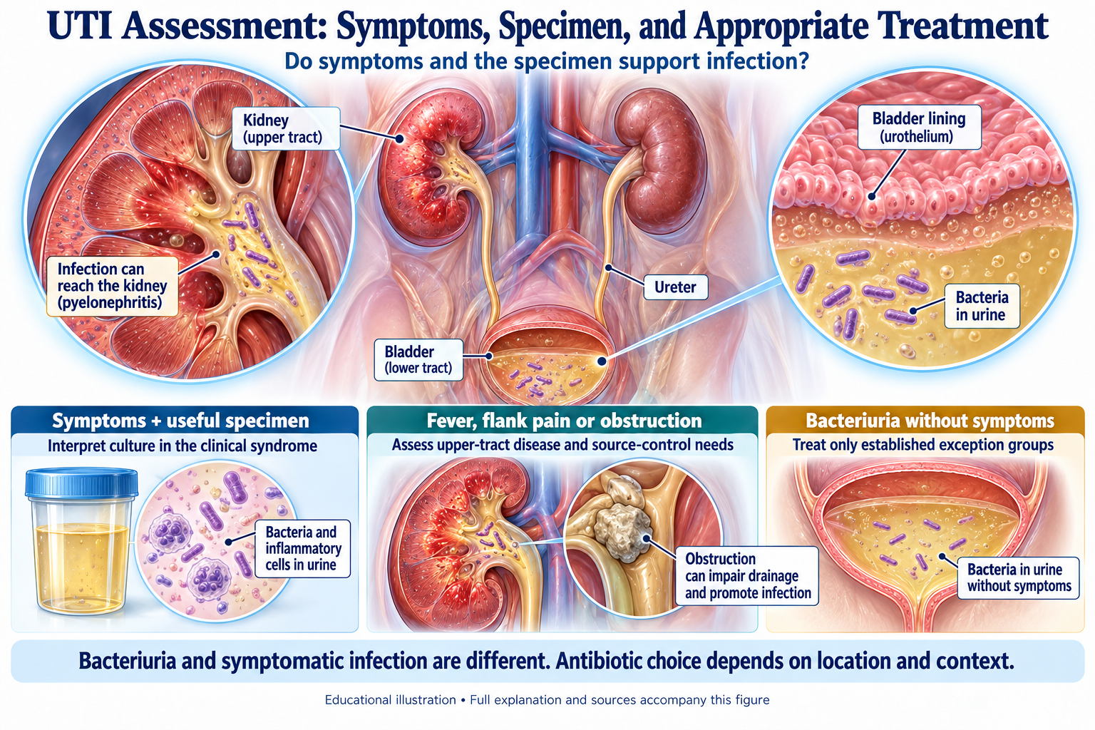UTI Diagnosis: Symptoms Give Culture Its Meaning visual summary