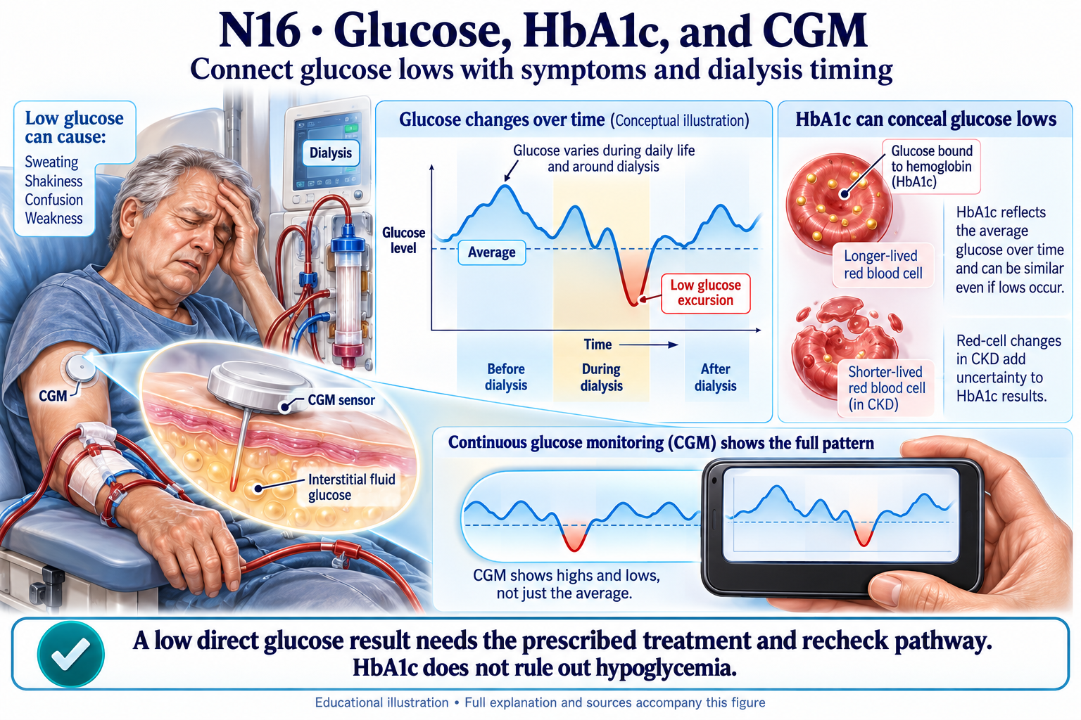 N16 · Glucose, HbA1c, and CGM visual summary
