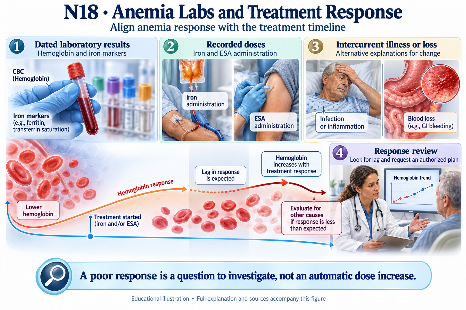 N18 · Anemia Labs and Treatment Response visual summary