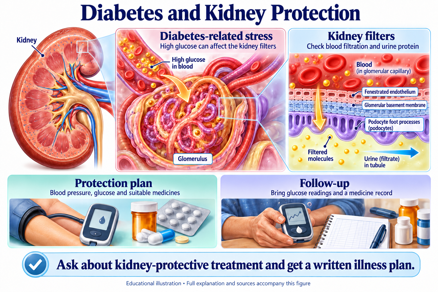 Diabetes and Kidney Protection visual summary