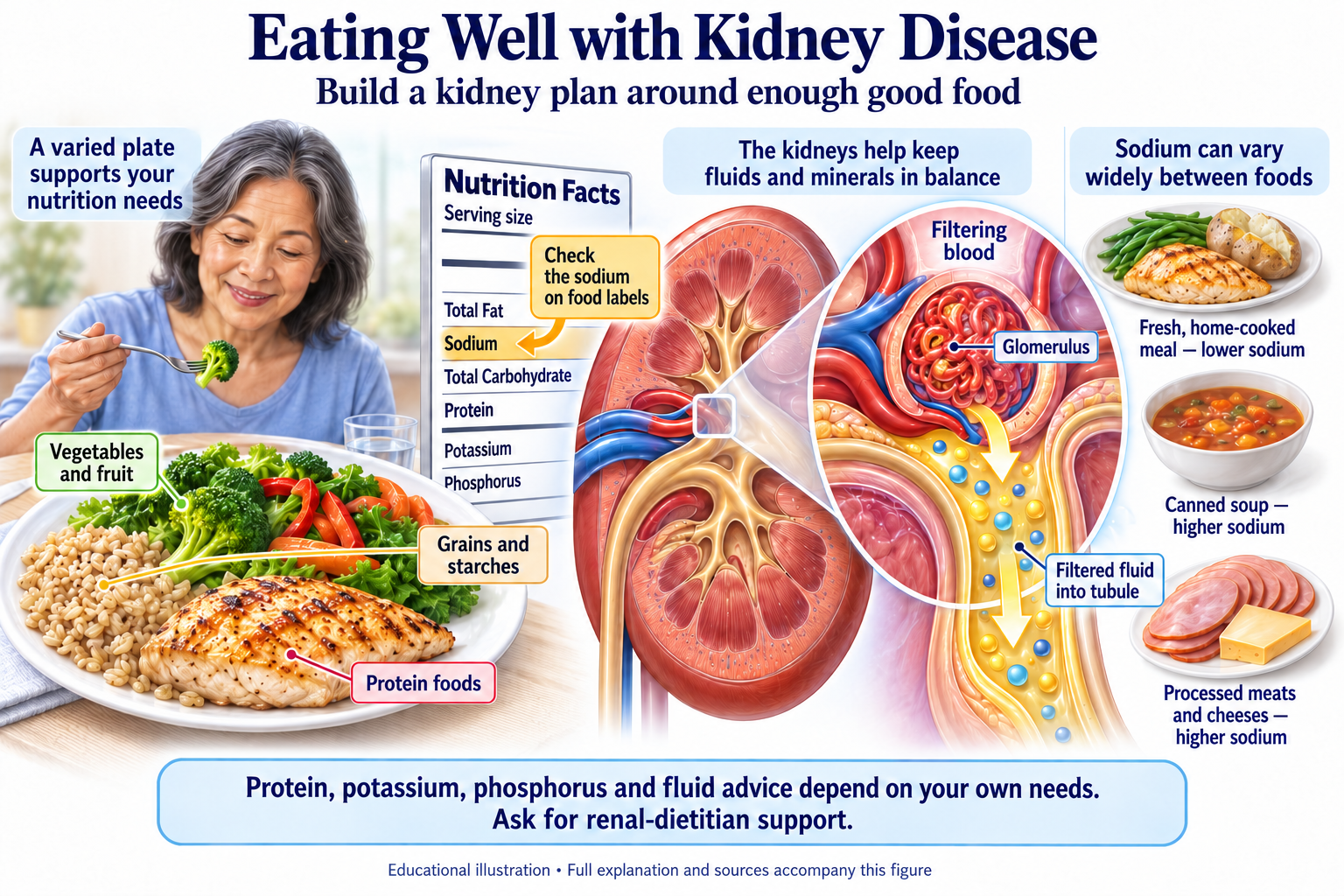 Eating Well with Kidney Disease visual summary