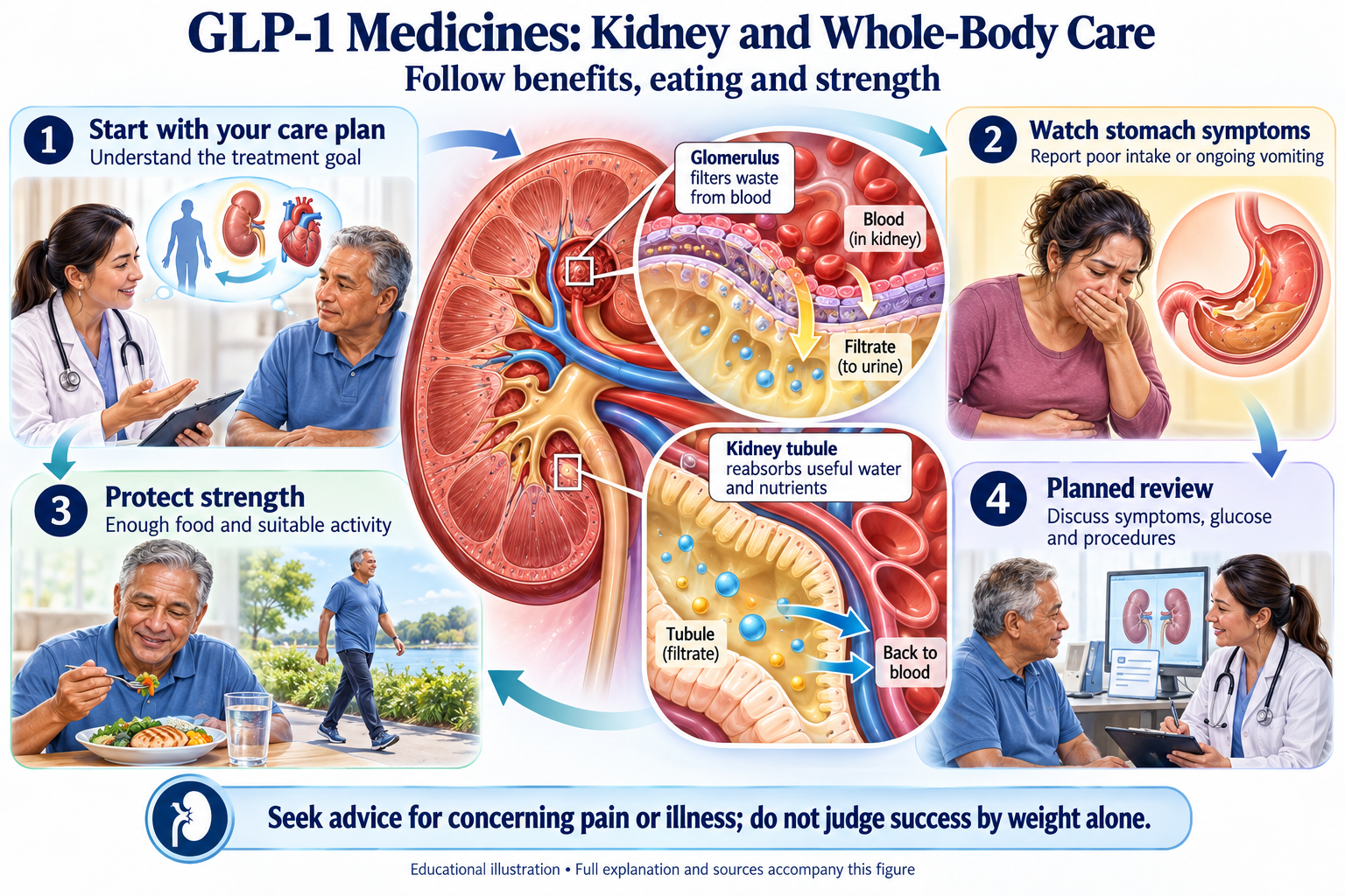 GLP-1 Medicines: Kidney and Whole-Body Care visual summary