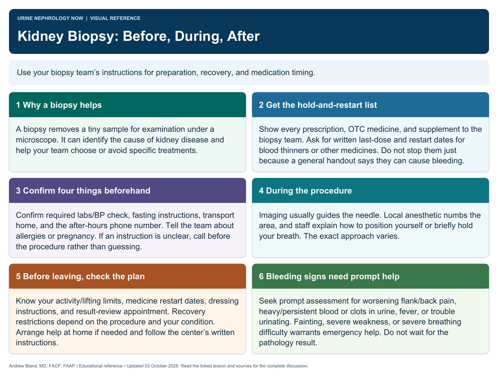 Kidney Biopsy: Before, During, After. Full text follows below.
