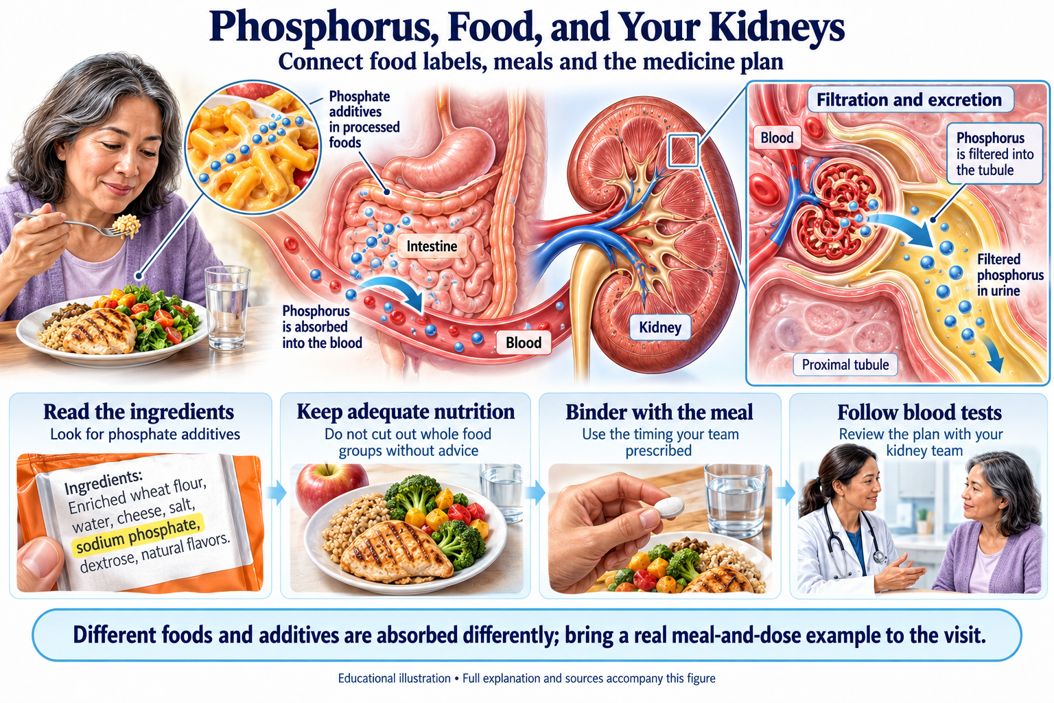 Phosphorus, Food, and Your Kidneys visual summary