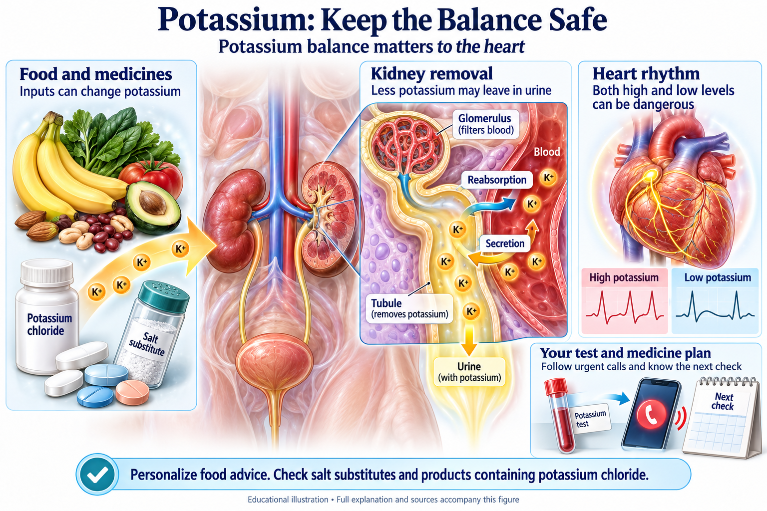 Potassium: Keep the Balance Safe visual summary
