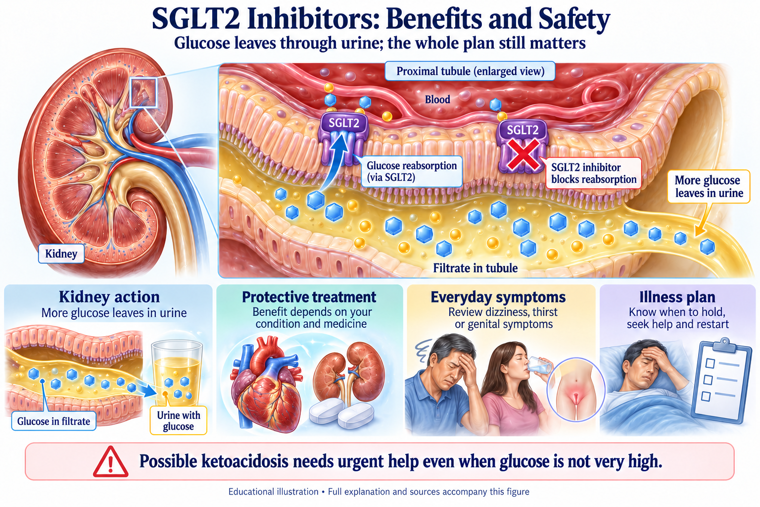 SGLT2 Inhibitors: Benefits and Safety visual summary