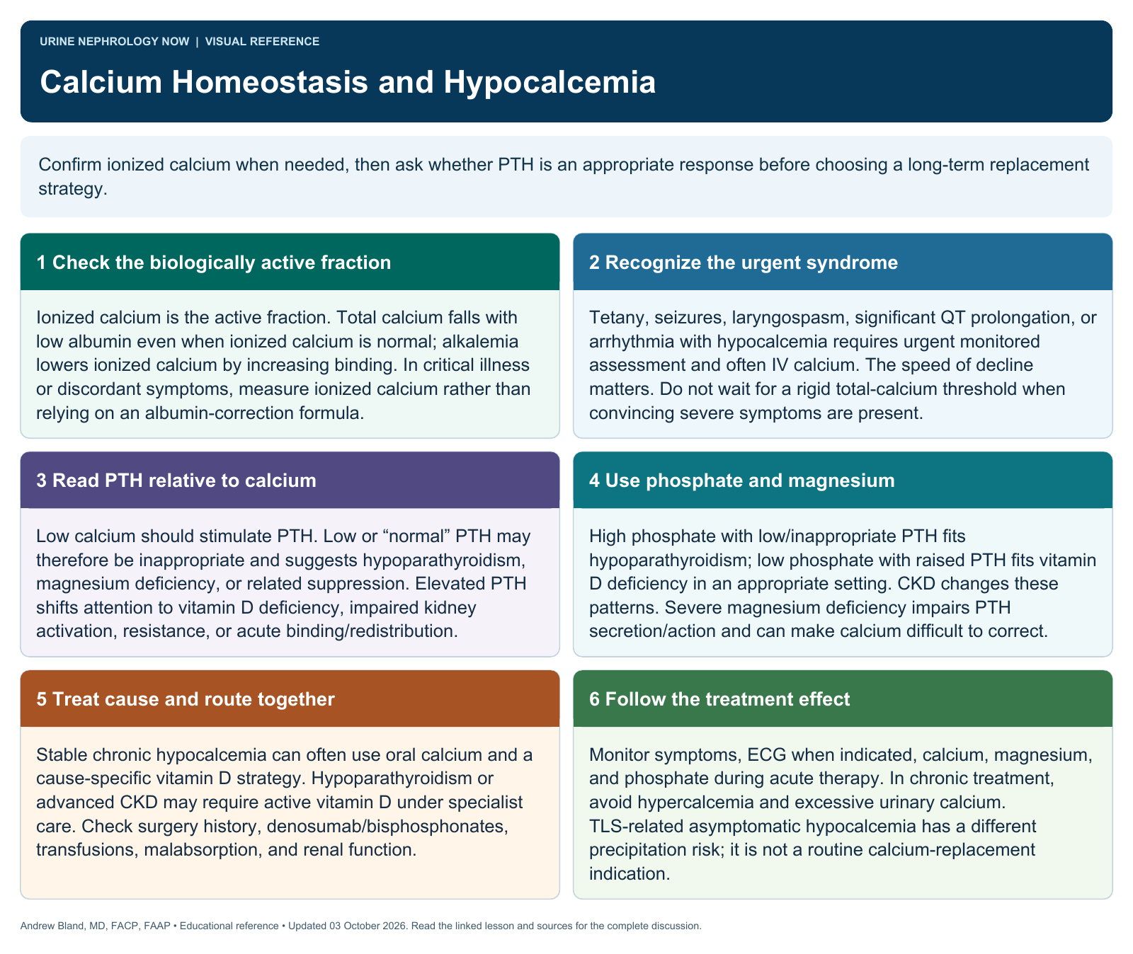 Calcium Homeostasis and Hypocalcemia. Full text follows below.
