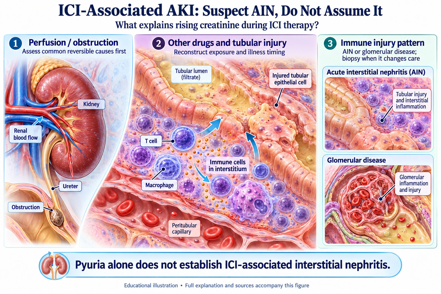 ICI-Associated AKI: Suspect AIN, Do Not Assume It visual summary