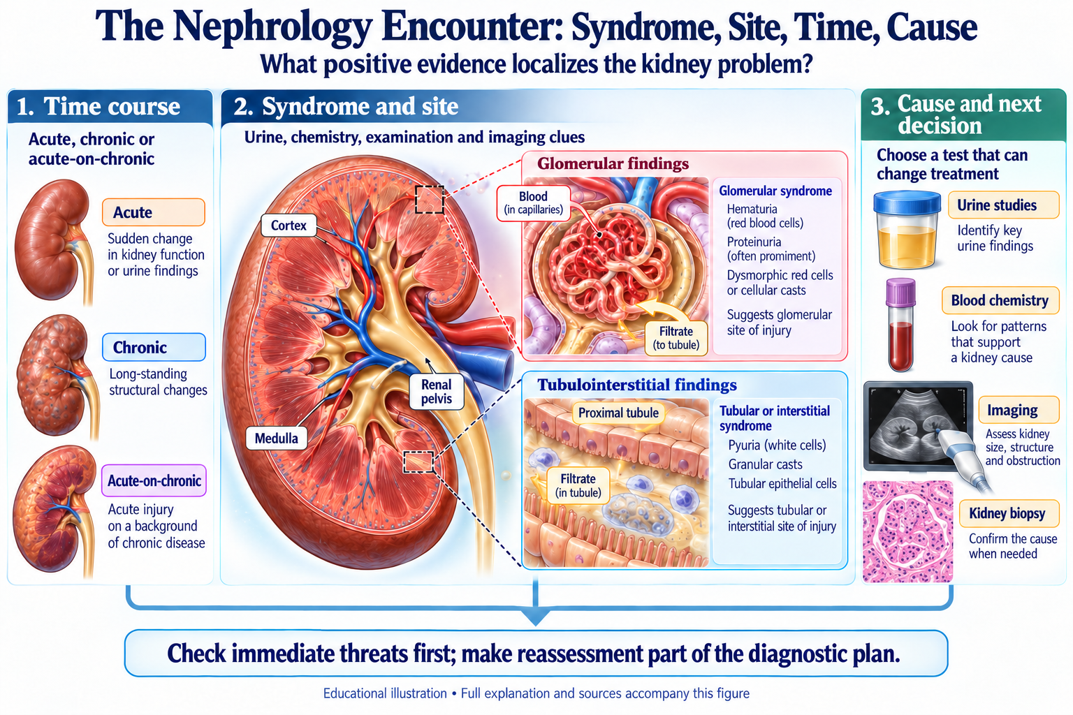 The Nephrology Encounter: Syndrome, Site, Time, Cause visual summary
