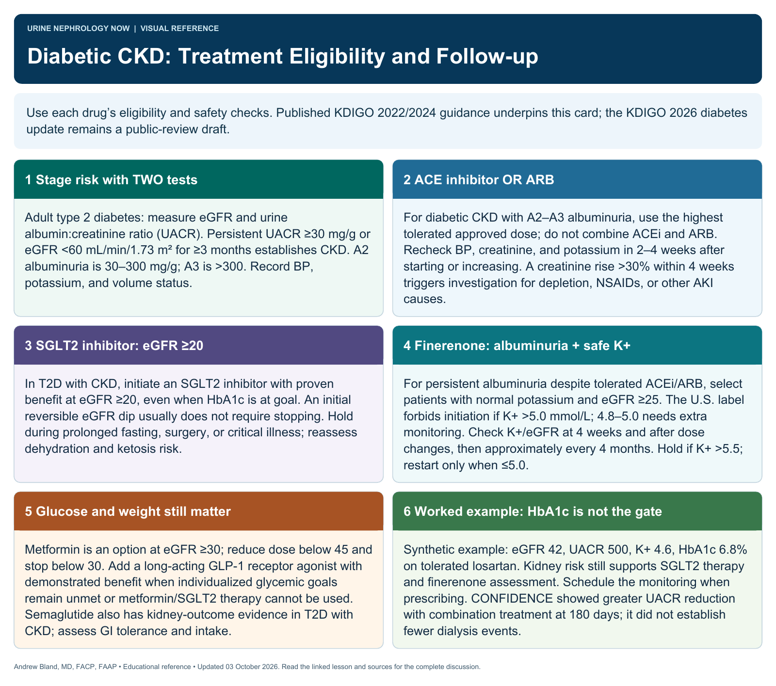 Diabetic CKD: Treatment Eligibility and Follow-up. Full text follows below.