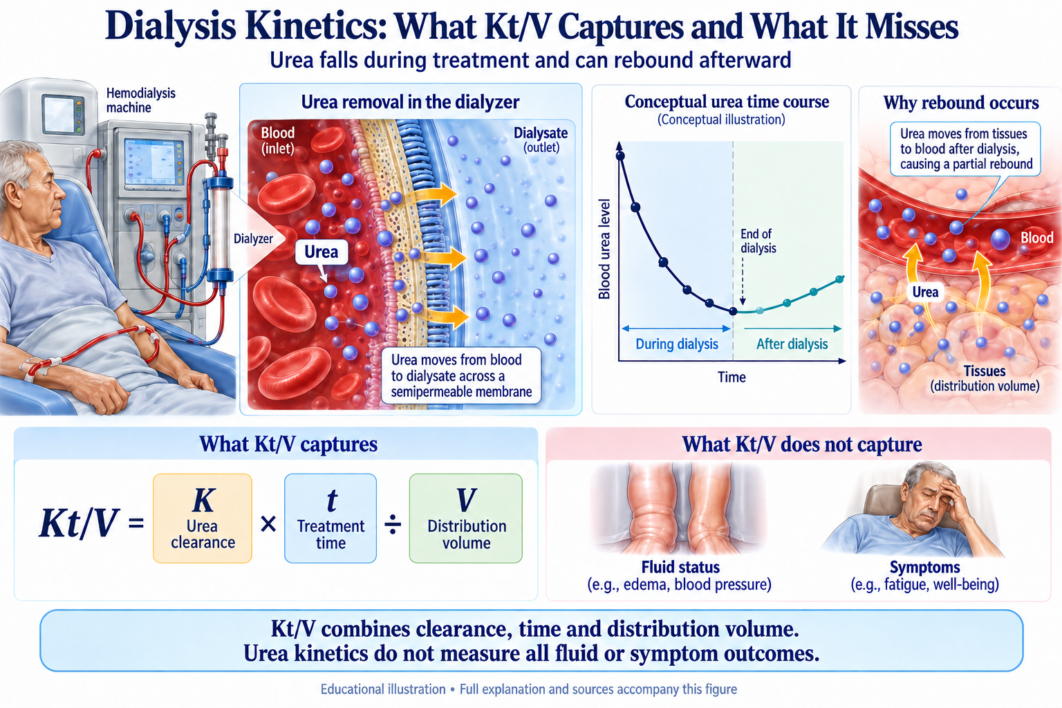 Dialysis Kinetics: What Kt/V Captures and What It Misses visual summary