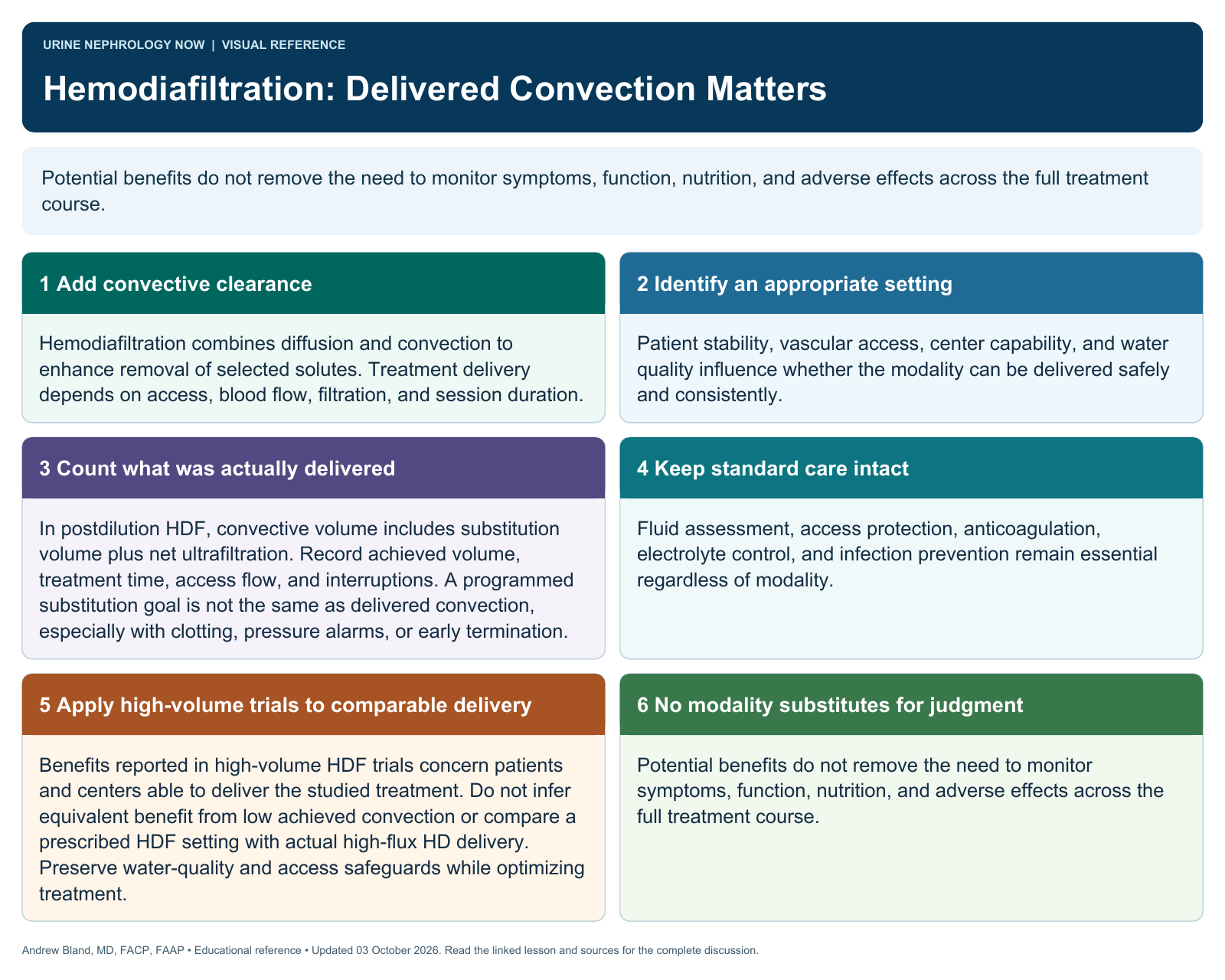 Hemodiafiltration: Delivered Convection Matters. Full text follows below.