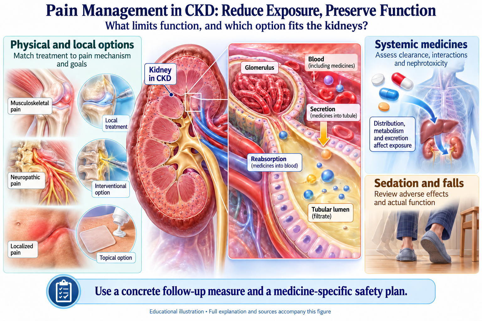 Pain Management in CKD: Reduce Exposure, Preserve Function visual summary