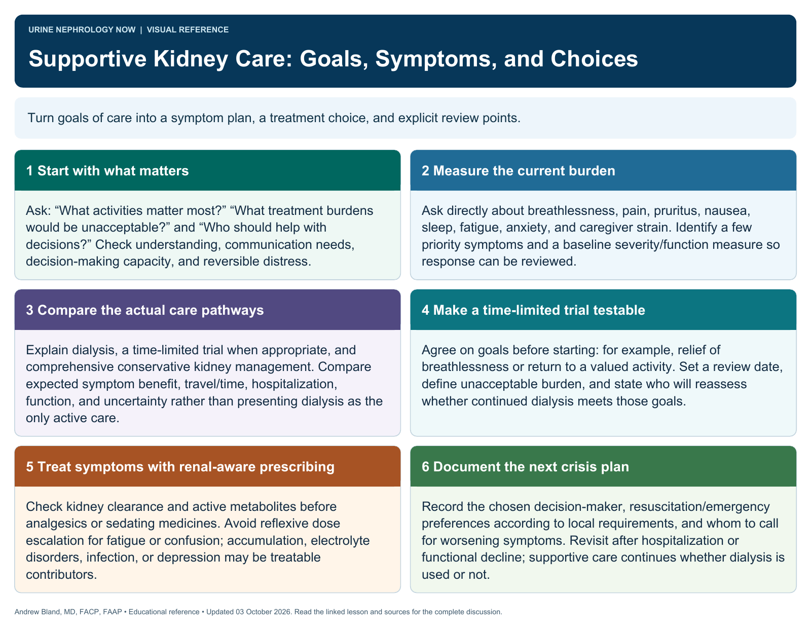 Supportive Kidney Care: Goals, Symptoms, and Choices. Full text follows below.