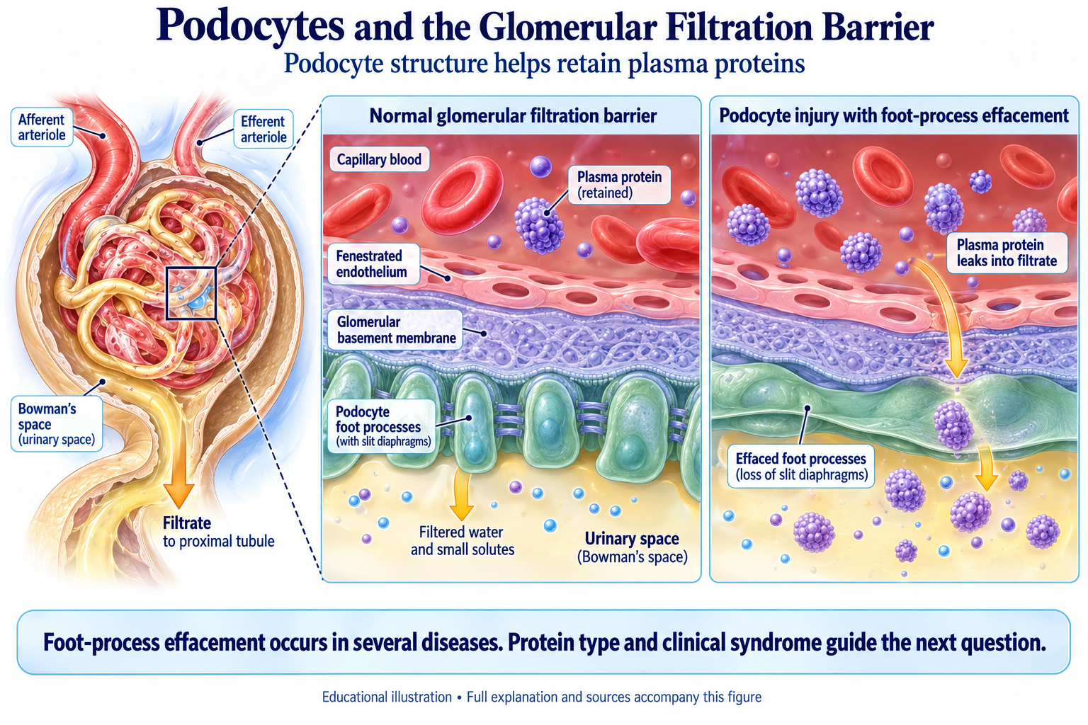 Podocytes and the Glomerular Filtration Barrier visual summary