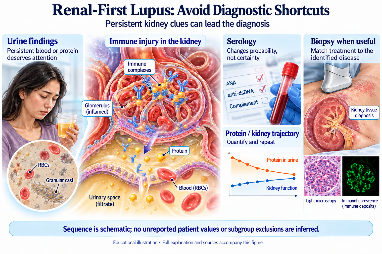 Renal-First Lupus: Avoid Diagnostic Shortcuts visual summary